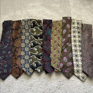 Elegant Paisley and Geometric Patterned Ties Set